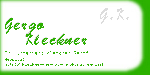 gergo kleckner business card